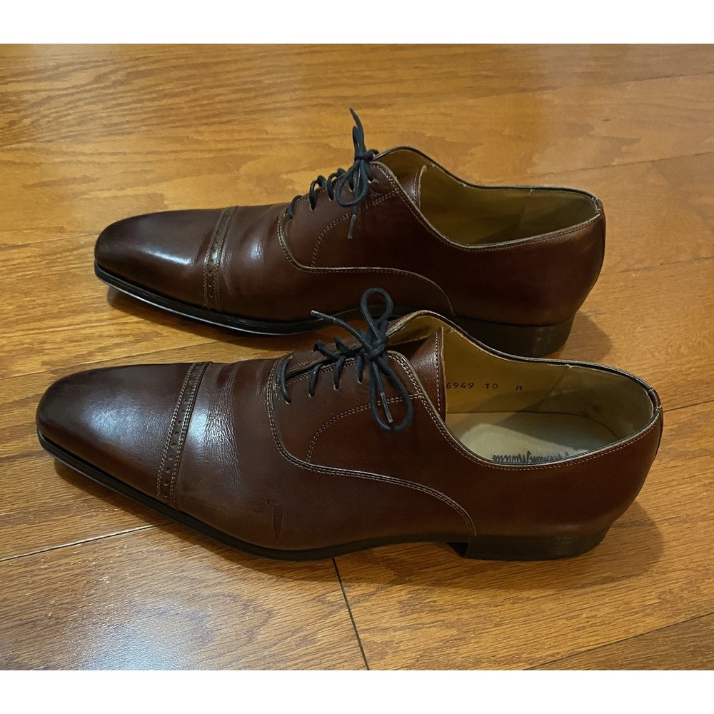 Magnanni For Neiman Marcus Men's Brown Oxford Dress Shoes Size 10 M
